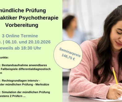 Prüfungsvorbereitung Heilpraktiker Psychotherapie mündliche Prüfung